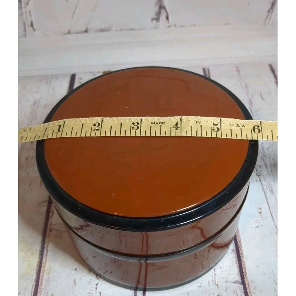 Japanese Stacking Vanity Trinket Box Unpainted Plastic Laquerware‎ Simple